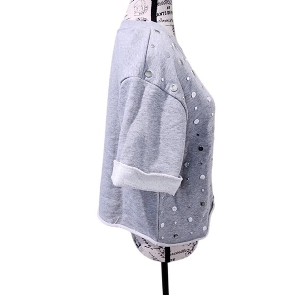 Michael Kors Silver Mirrored Polka Dot Sweatshirt Size M - Picture 4 of 9